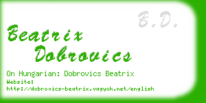 beatrix dobrovics business card